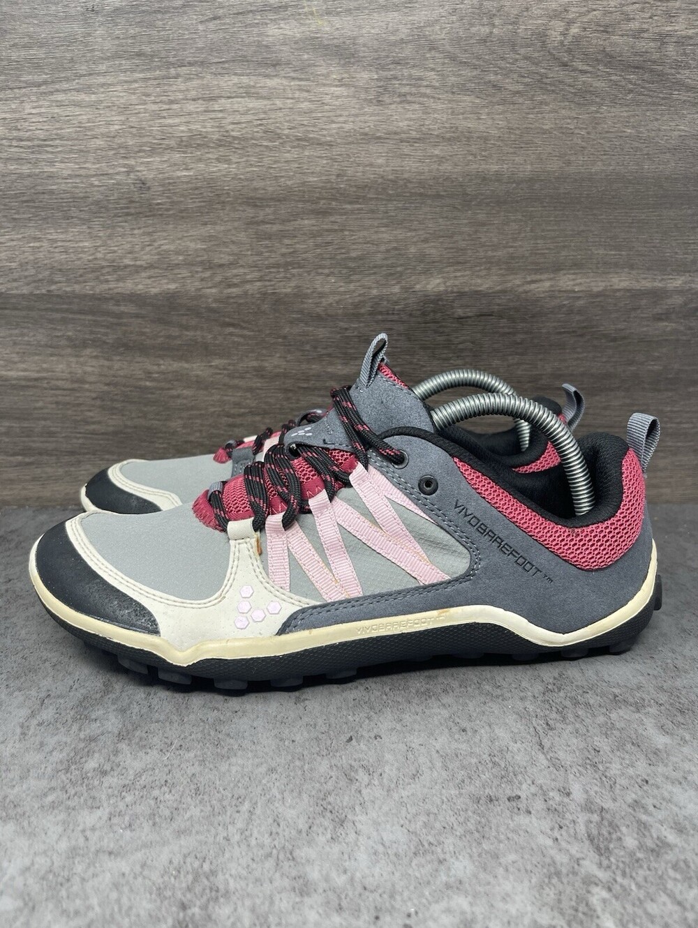 Vivobarefoot Womens Size 9 Barefoot Neo Trail Hiking Walking Shoes Grey Pink